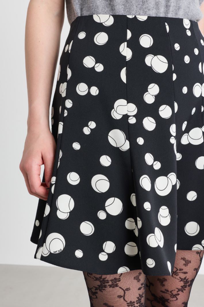 Printed flared skirt - BLACK - Intrend - 3