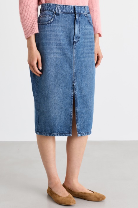 Gonna in jeans con spacco