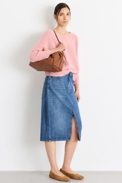 Split-front denim skirt - Intrend