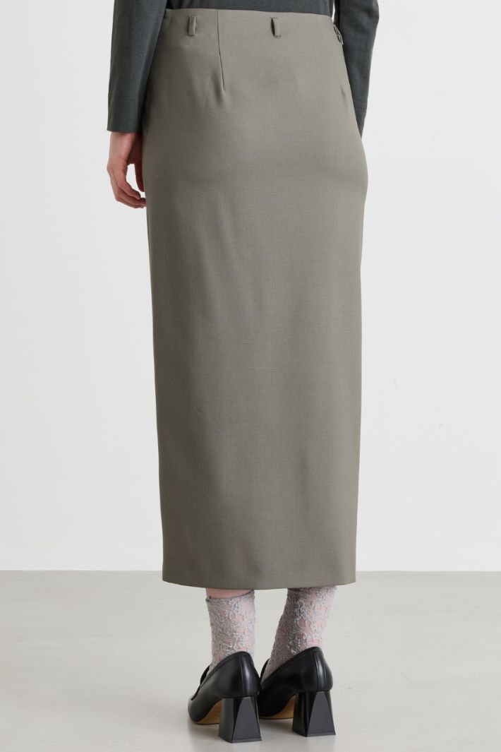 Slit-front skirt - GREY - Intrend - 4
