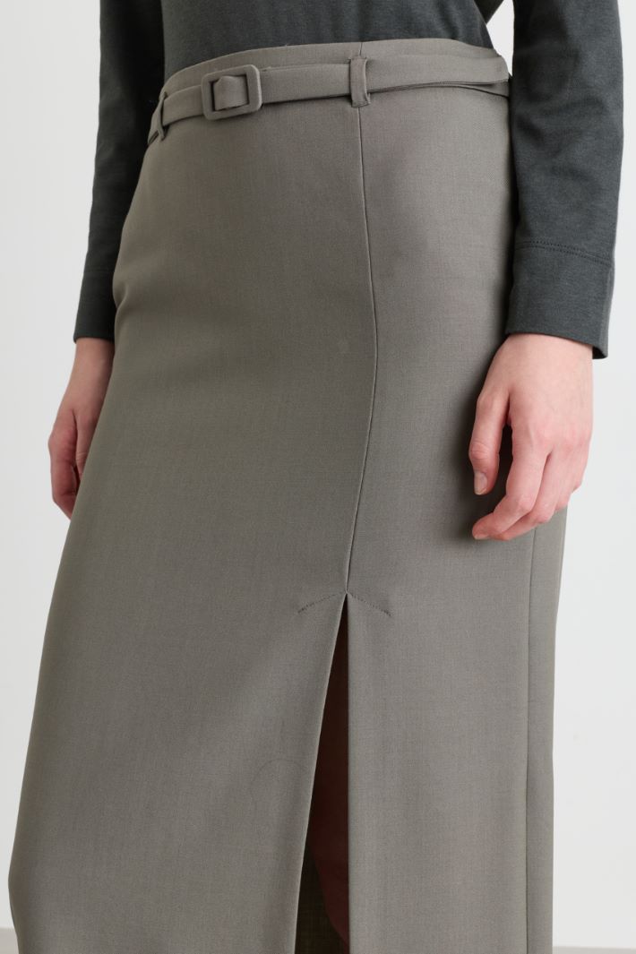 Slit-front skirt - GREY - Intrend - 3
