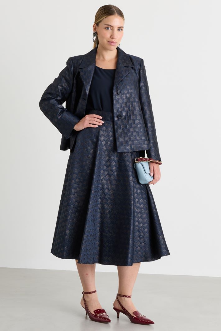 Jacquard skirt - BLUE - Intrend
