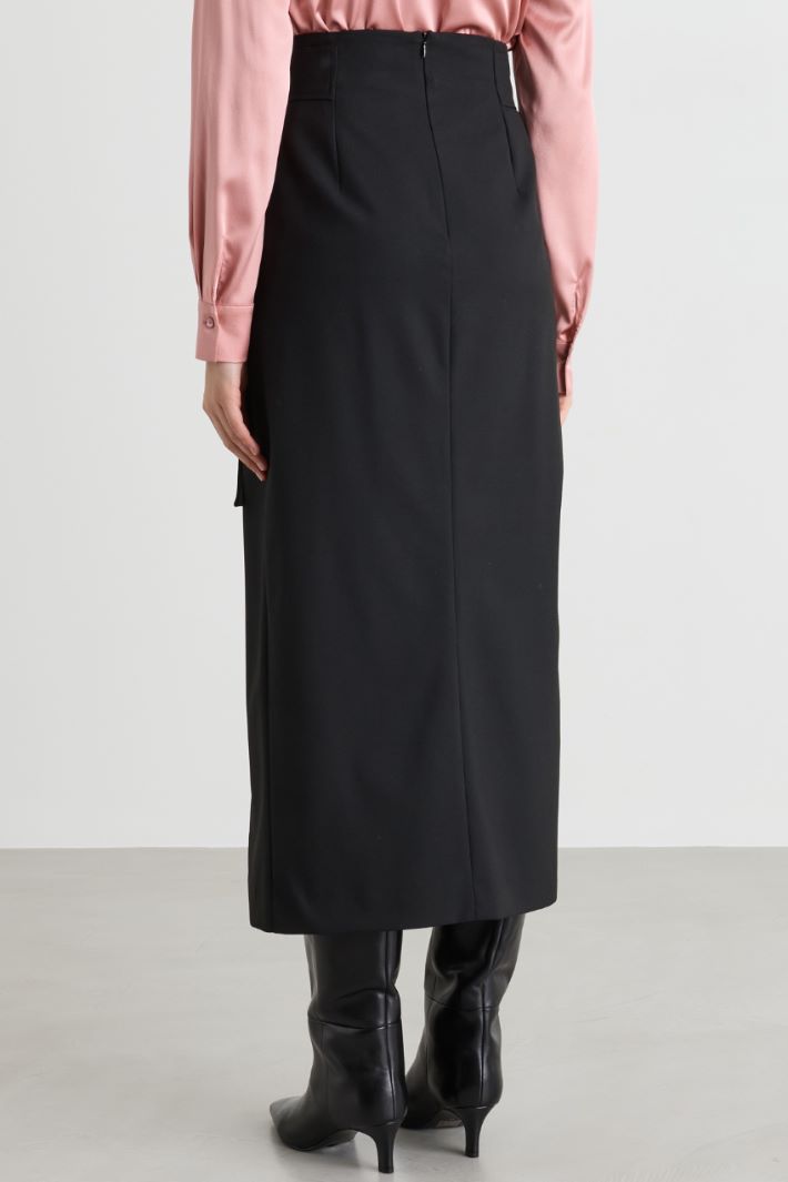 Slit midi skirt - BLACK - Intrend - 4