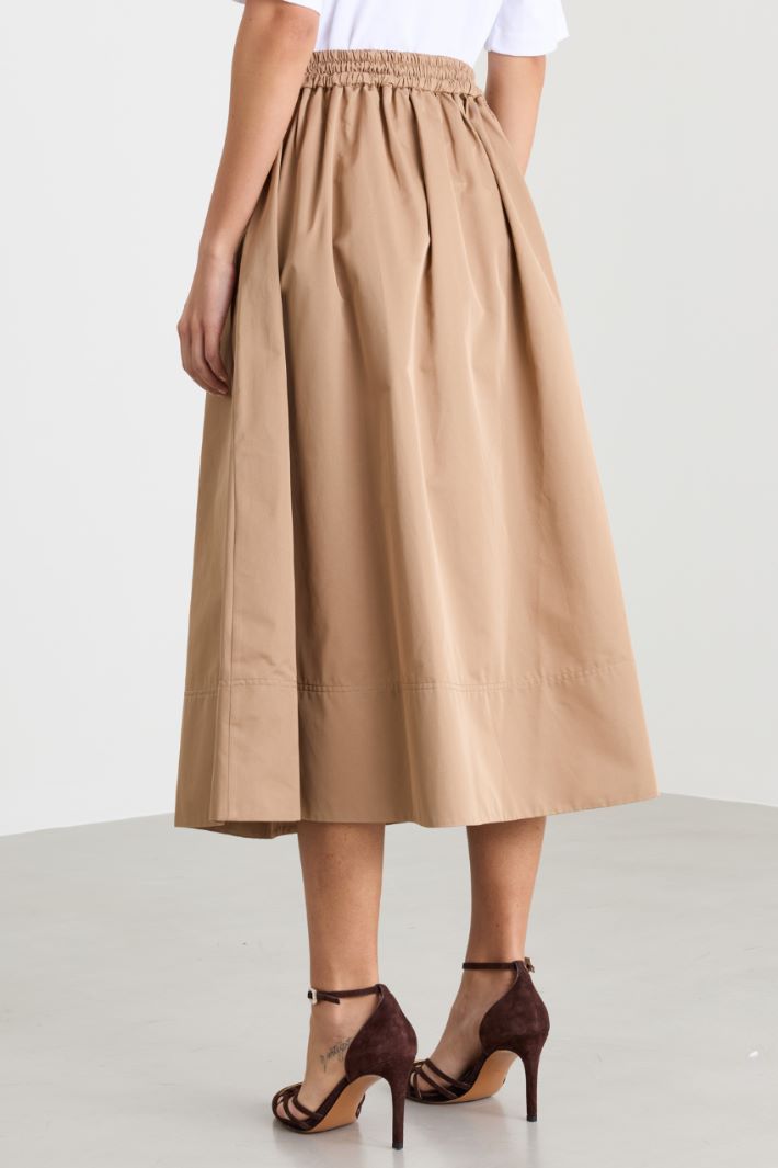 Water-Repellent Twill Skirt - CAMEL - Intrend - 4