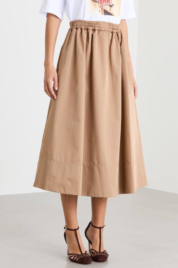 Water-Repellent Twill Skirt - CAMEL - Intrend - 2