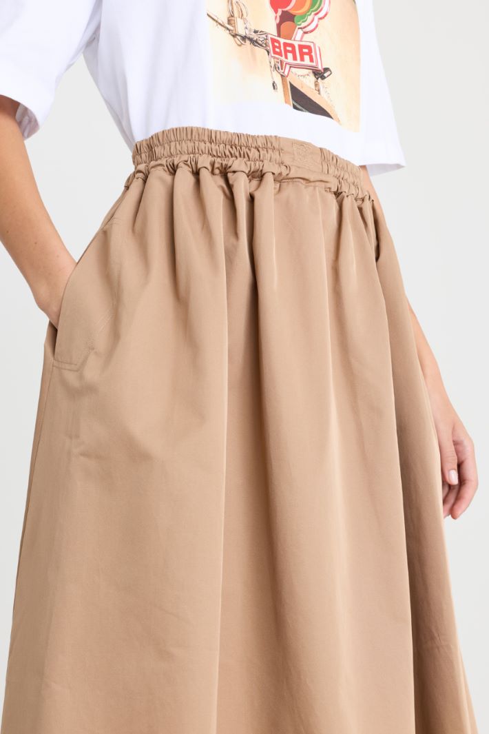 Water-Repellent Twill Skirt - CAMEL - Intrend - 3