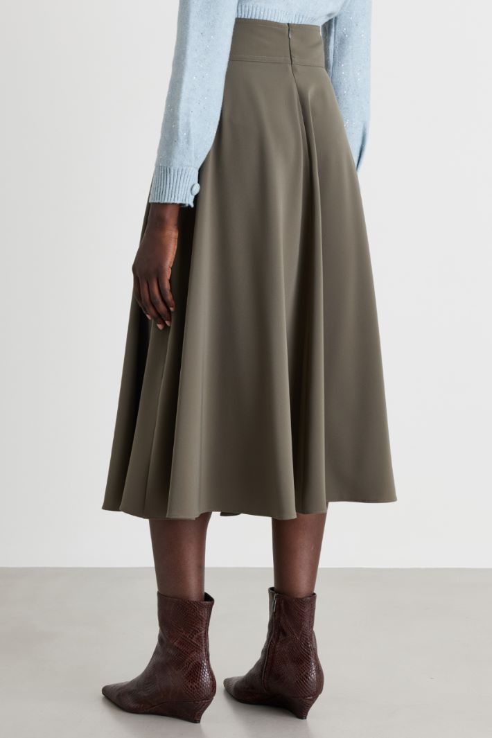 Flared stretch skirt - GREEN - Intrend - 4