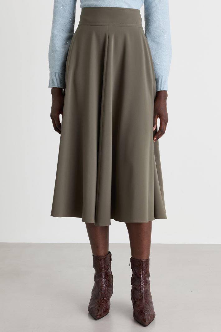 Flared stretch skirt - GREEN - Intrend - 2