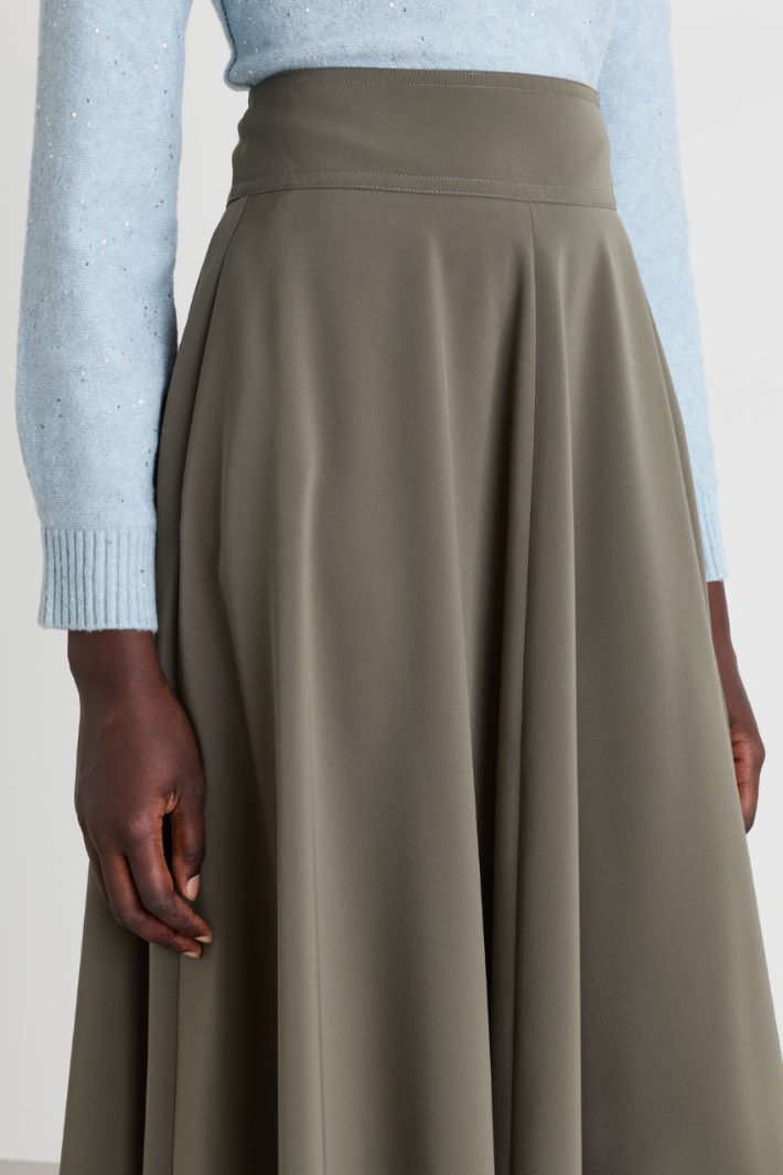 Flared stretch skirt - GREEN - Intrend - 3