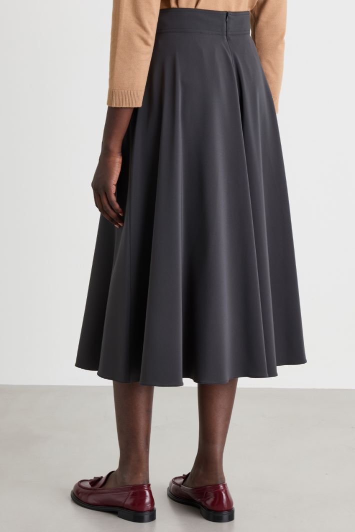 Flared stretch skirt - GREY - Intrend - 4