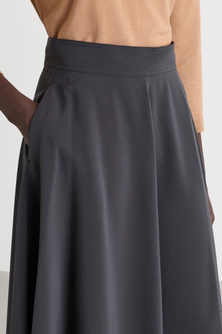 Flared stretch skirt - GREY - Intrend - 3