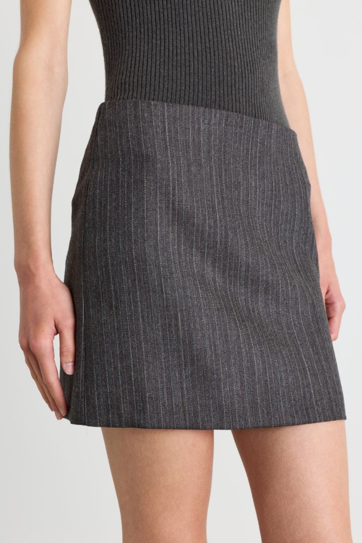 Pinstripe skirt - GREY - Intrend - 3