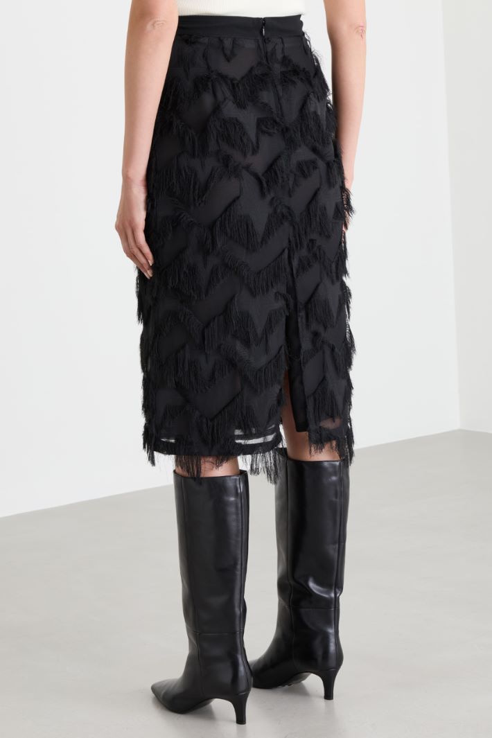 Fil coupé georgette skirt - BLACK - Intrend - 4