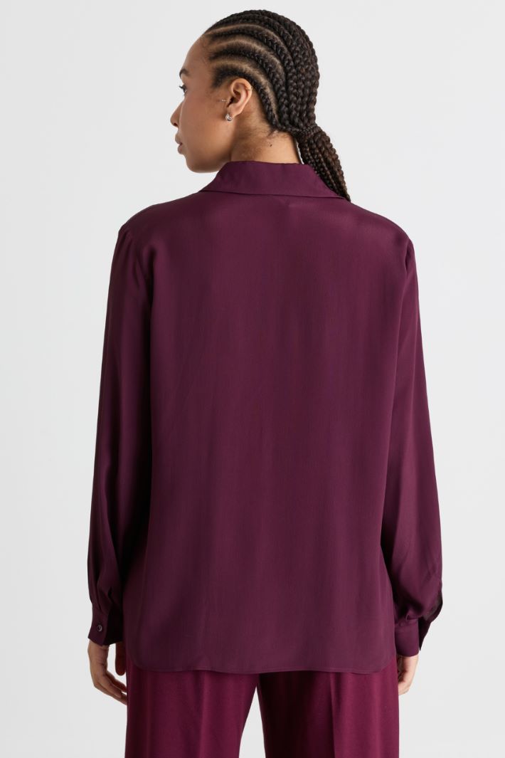 Concealed-Button Shirt - BORDEAUX - Intrend - 4