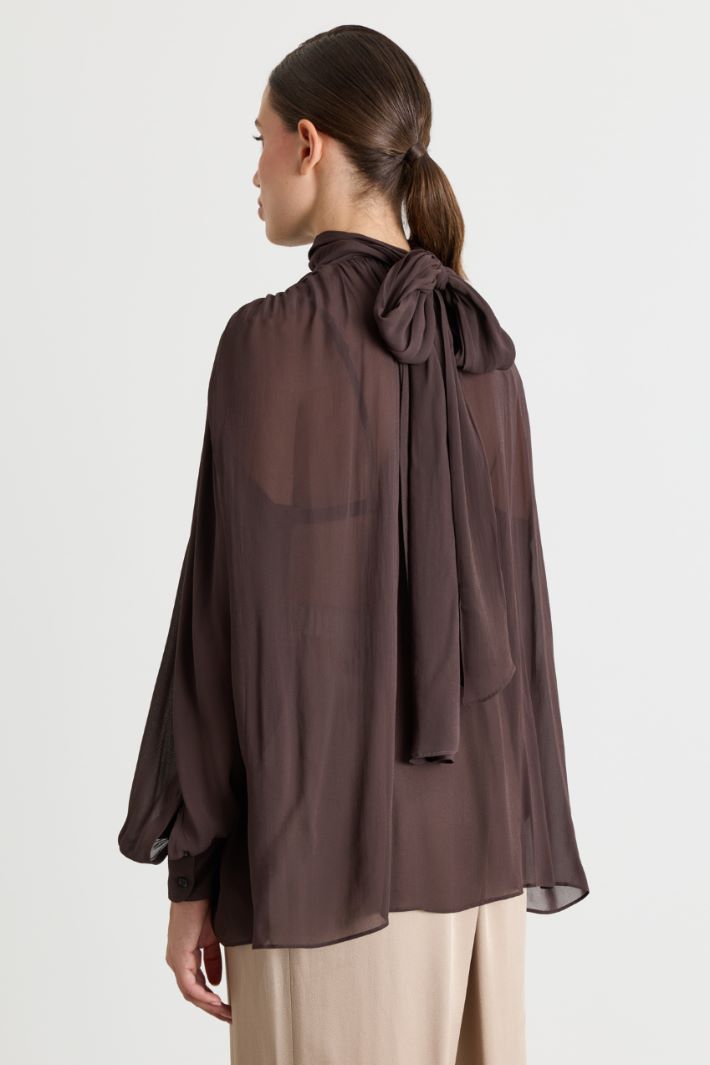 Georgette blouse - BROWN - Intrend - 4
