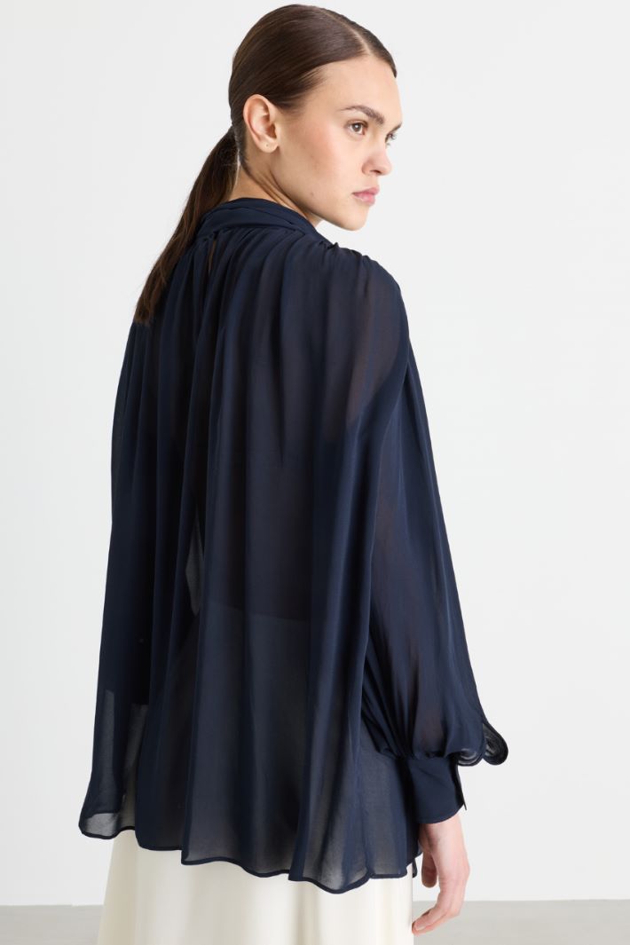 Blusa in georgette - BLU - Intrend - 4