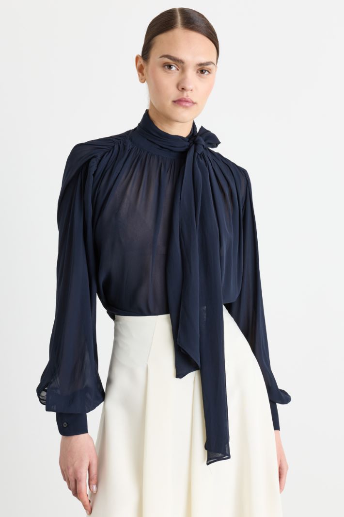 Blusa in georgette - BLU - Intrend - 2