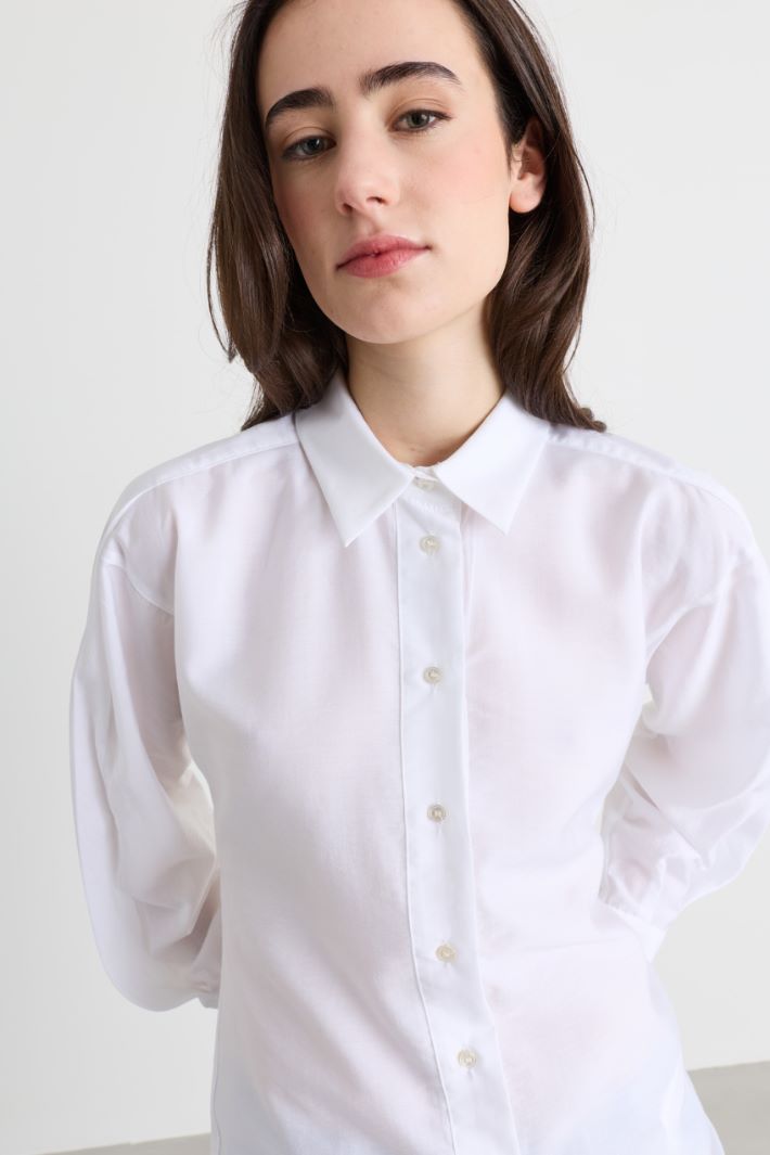 Camicia svasata in popeline - BIANCO - Intrend - 3
