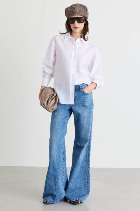 Camicia svasata in popeline - Intrend