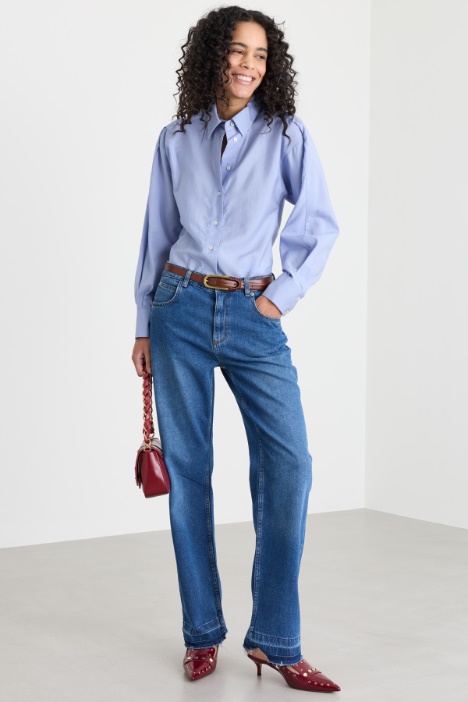 Camicia svasata in popeline - Intrend