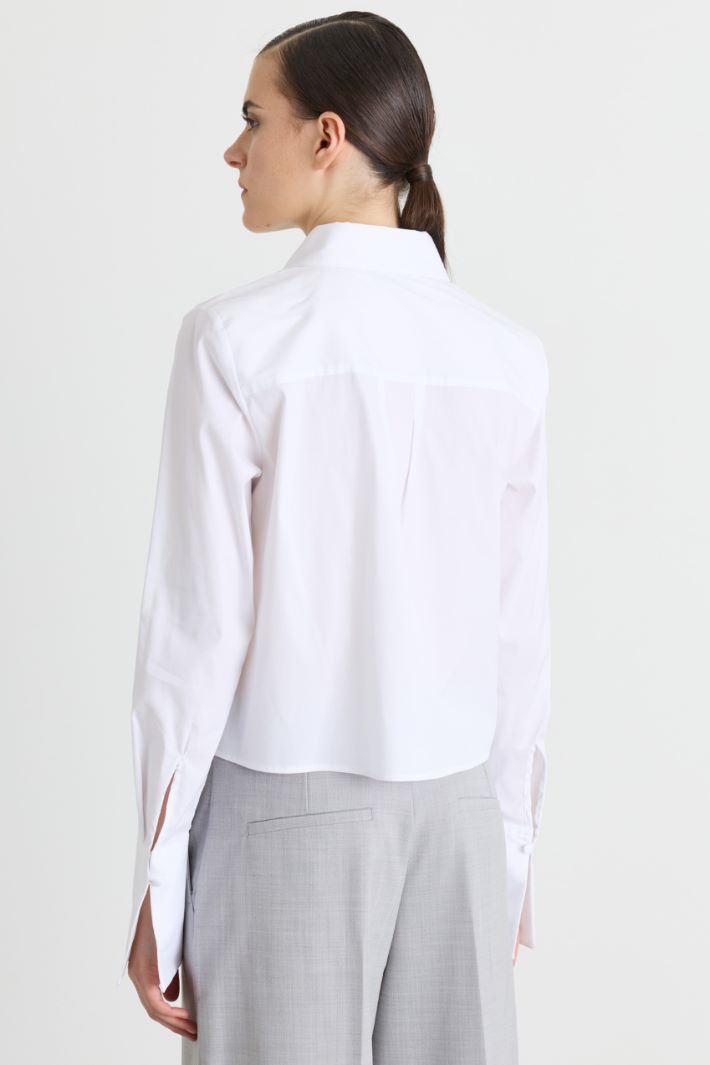Camicia con plastron a pieghe - BIANCO - Intrend - 4