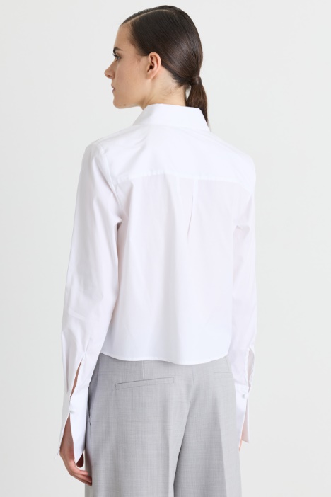Camicia con plastron a pieghe