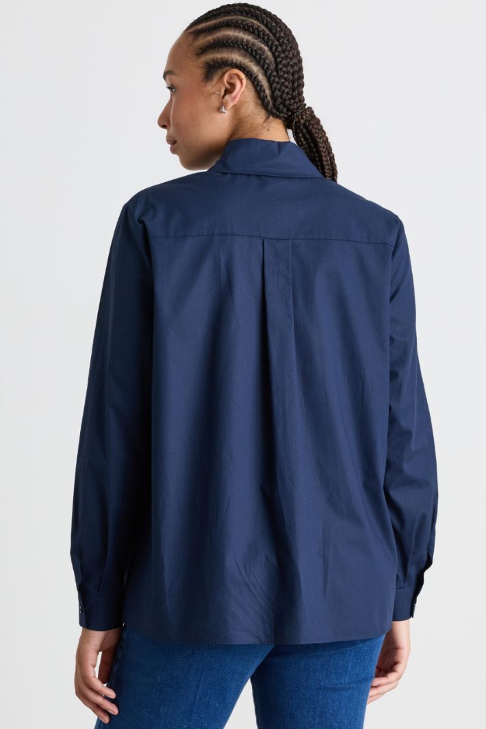Camicia in popeline - BLU - Intrend - 4