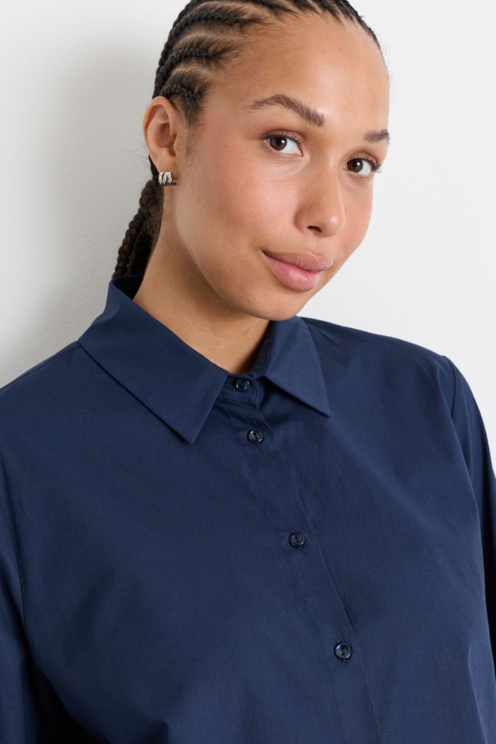 Camicia in popeline - BLU - Intrend - 3