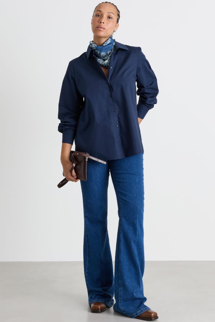Camicia in popeline - BLU - Intrend
