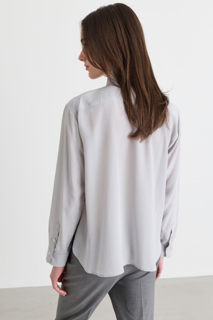 Camicia in crepe de chine - GRIGIO - Intrend - 4