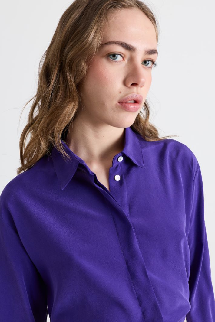Camicia in crepe de chine - VIOLA - Intrend - 3