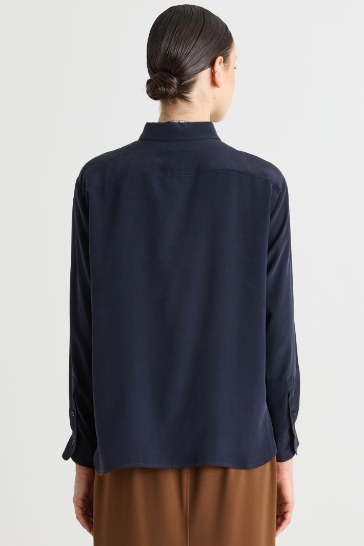 Camicia in crepe de chine - BLU - Intrend - 4