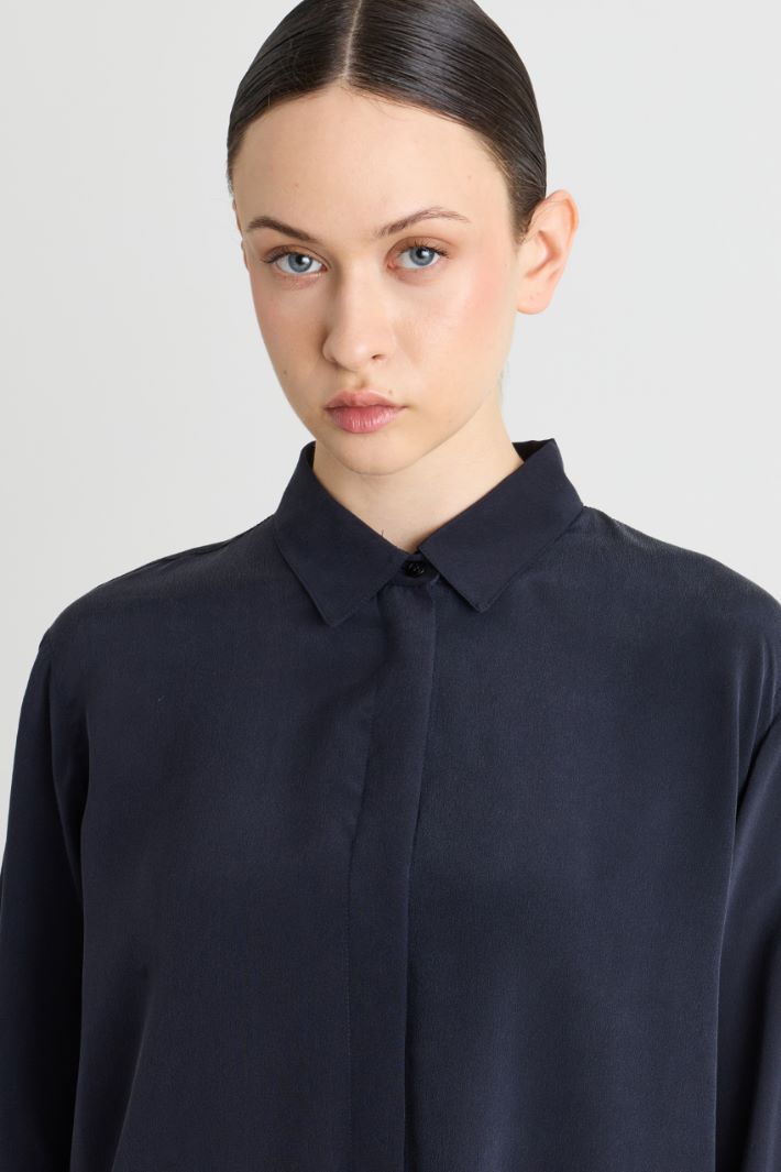 Camicia in crepe de chine - BLU - Intrend - 3