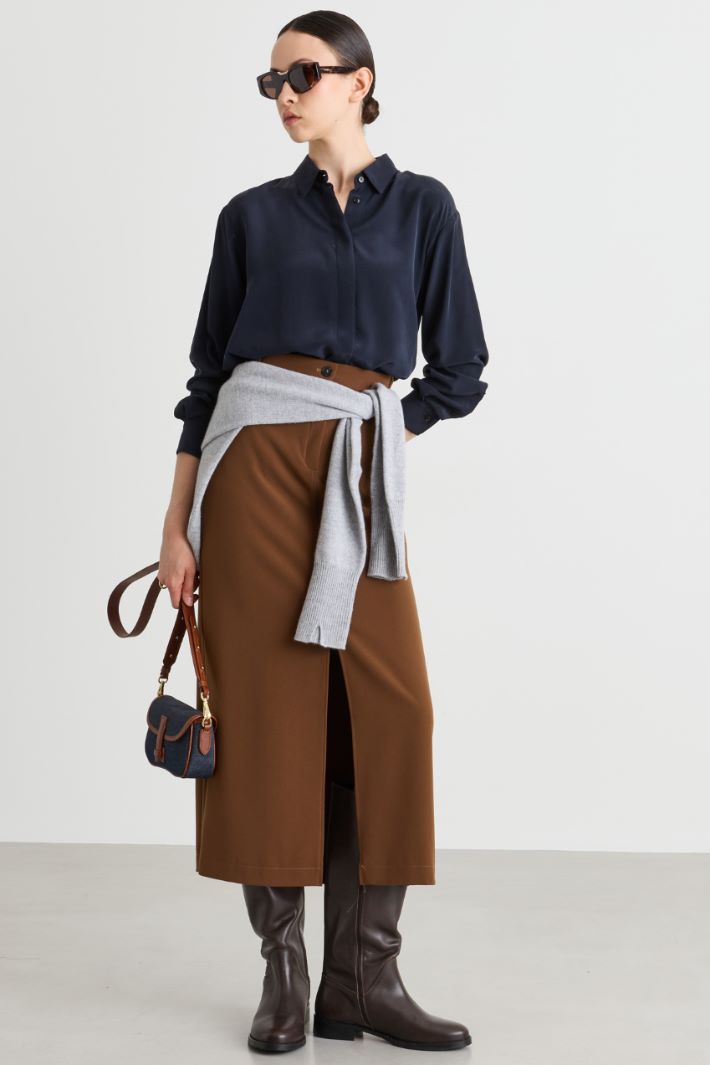 Camicia in crepe de chine - BLU - Intrend