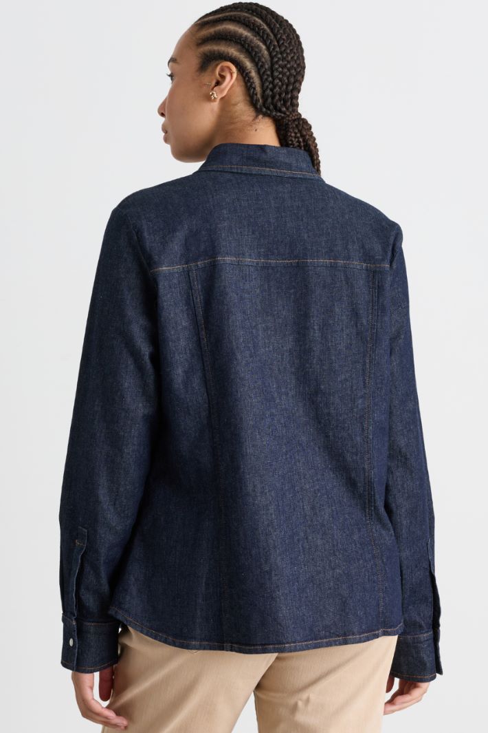 Camicia con taschini impunturati - BLU - Intrend - 4