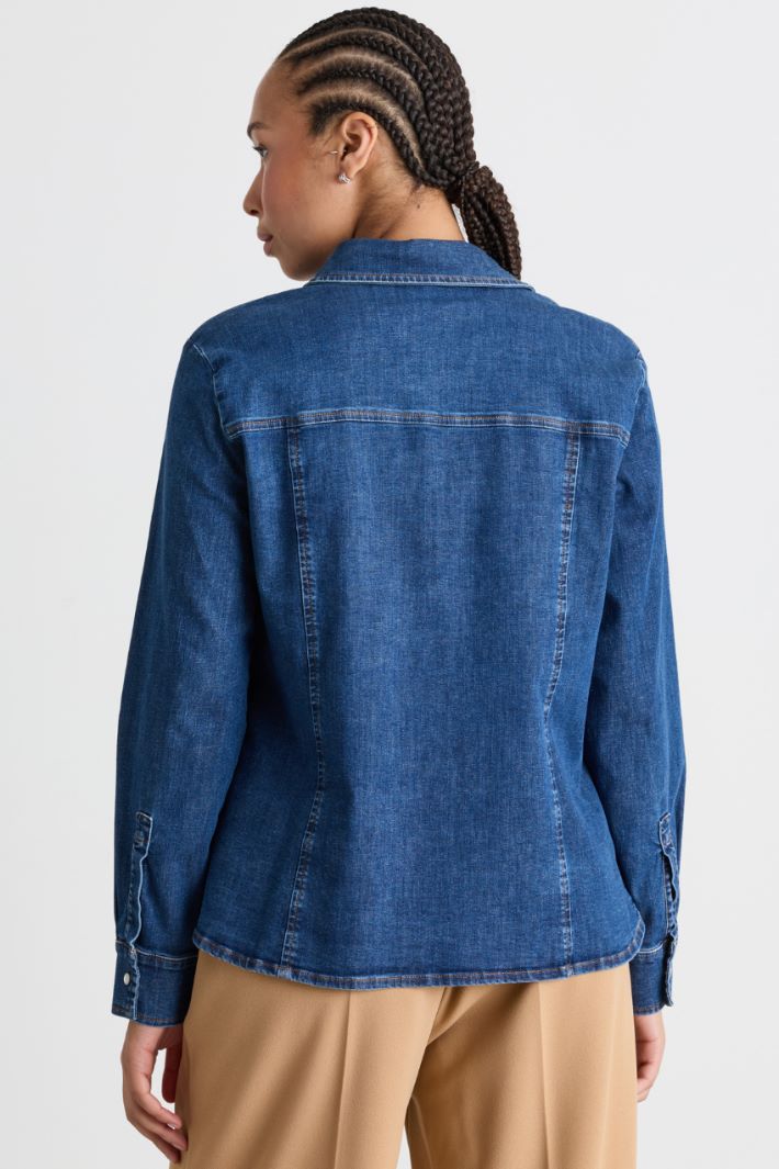 Camicia con taschini impunturati - BLU - Intrend - 4