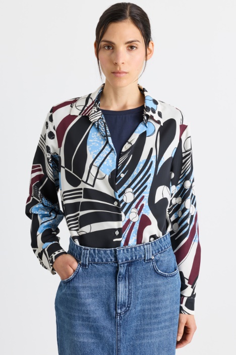Blusa in raso stampato - Intrend