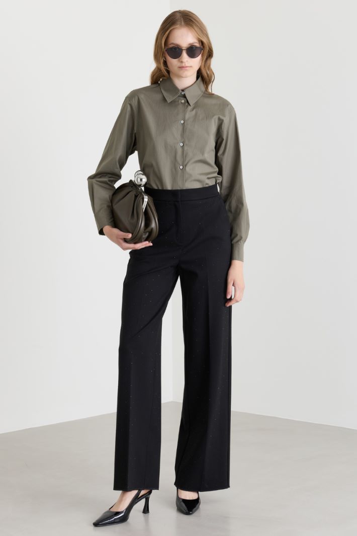 Camicia in popeline - VERDE - Intrend