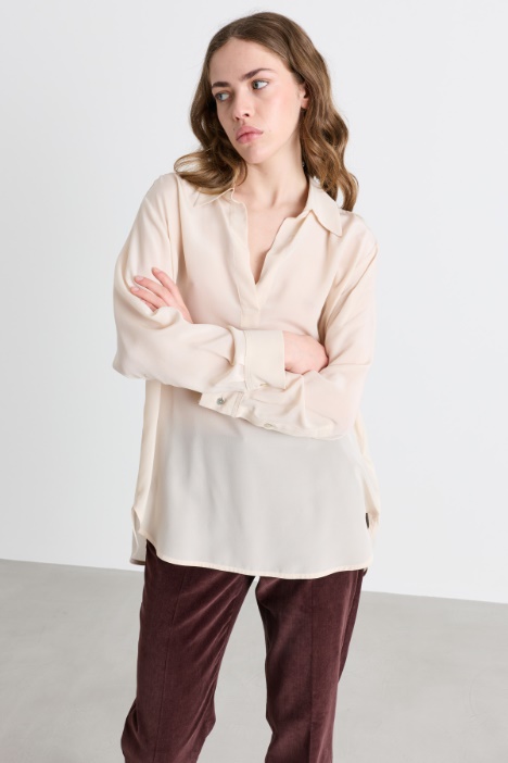 Blusa in crepe de chine - Intrend
