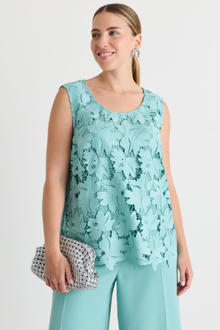 Top in pizzo macramè - AZZURRO - Intrend - 2