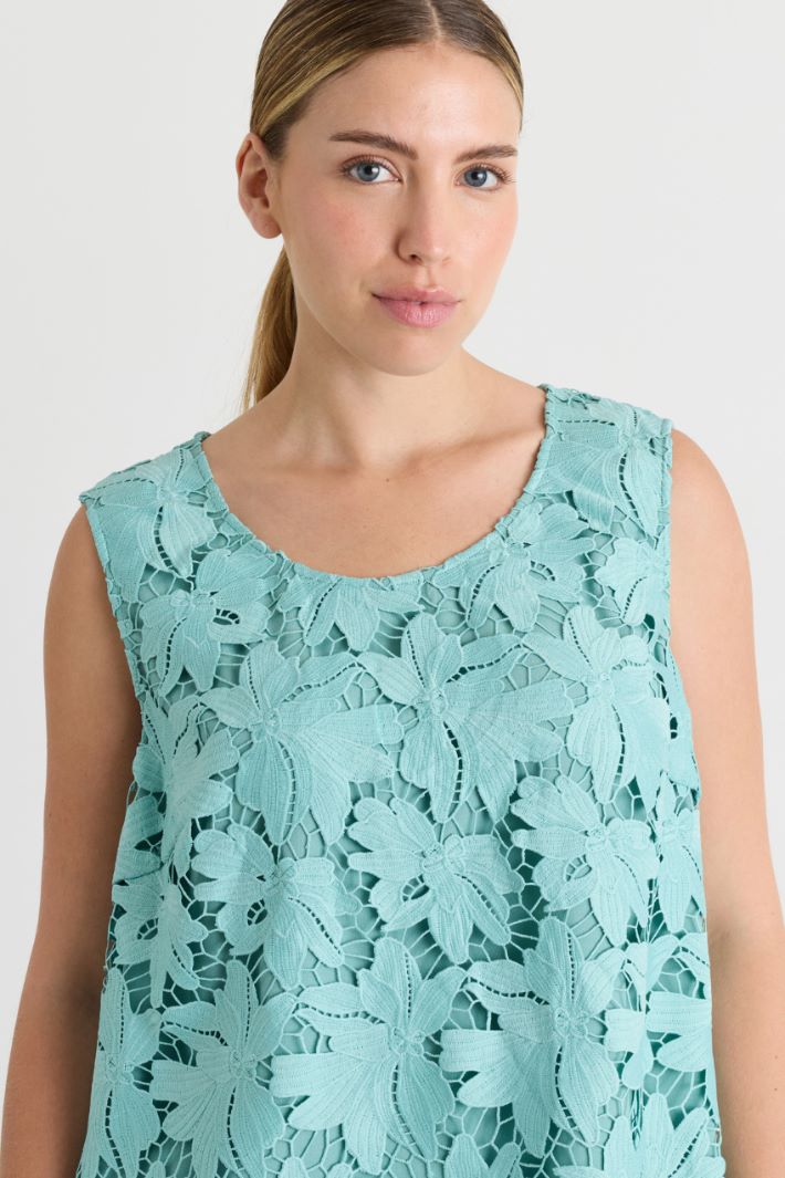 Top in pizzo macramè - AZZURRO - Intrend - 3