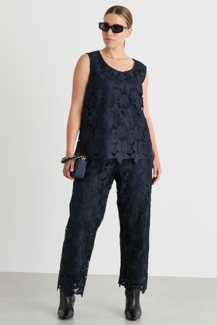 Top in pizzo macramè - NERO - Intrend