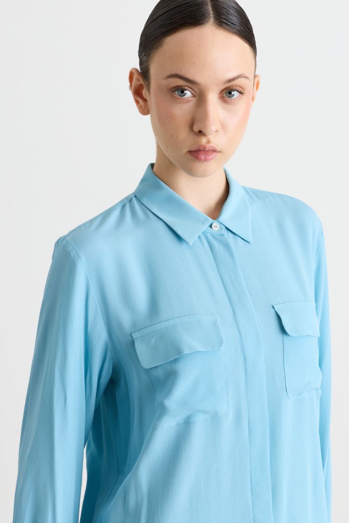 Camicia con tasche - AZZURRO - Intrend - 3