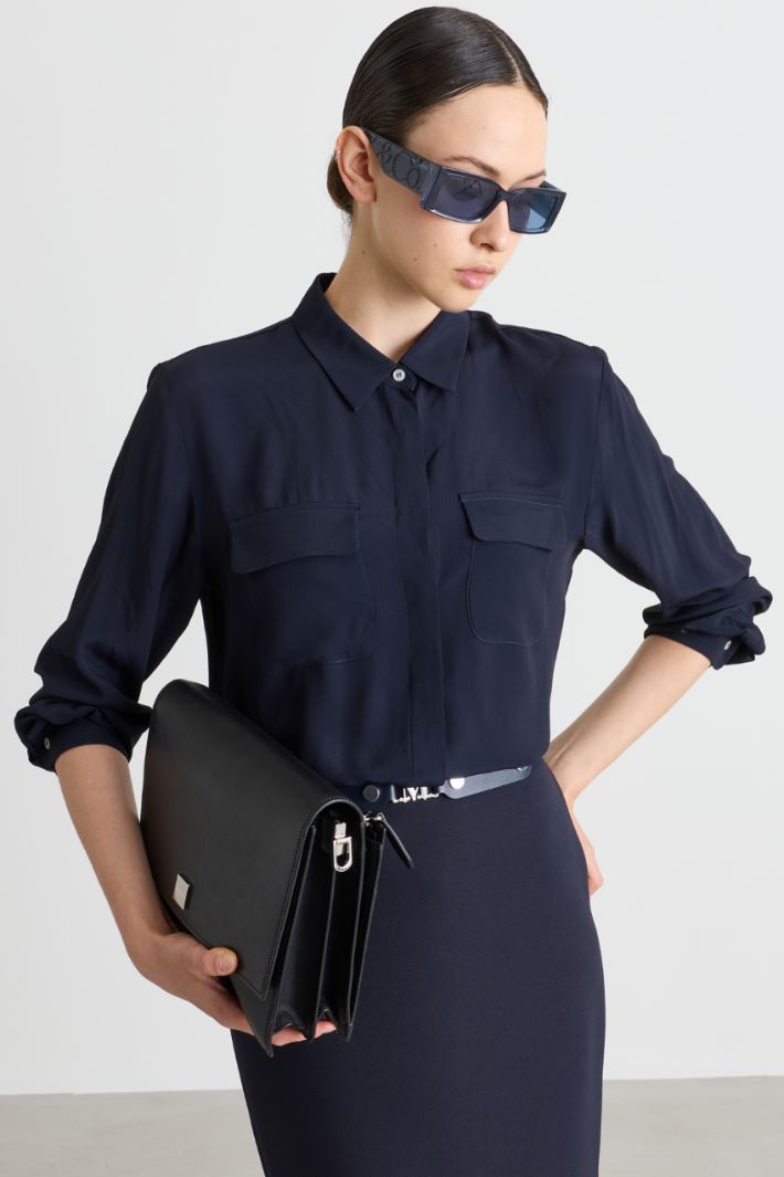 Camicia con tasche - BLU - Intrend - 2