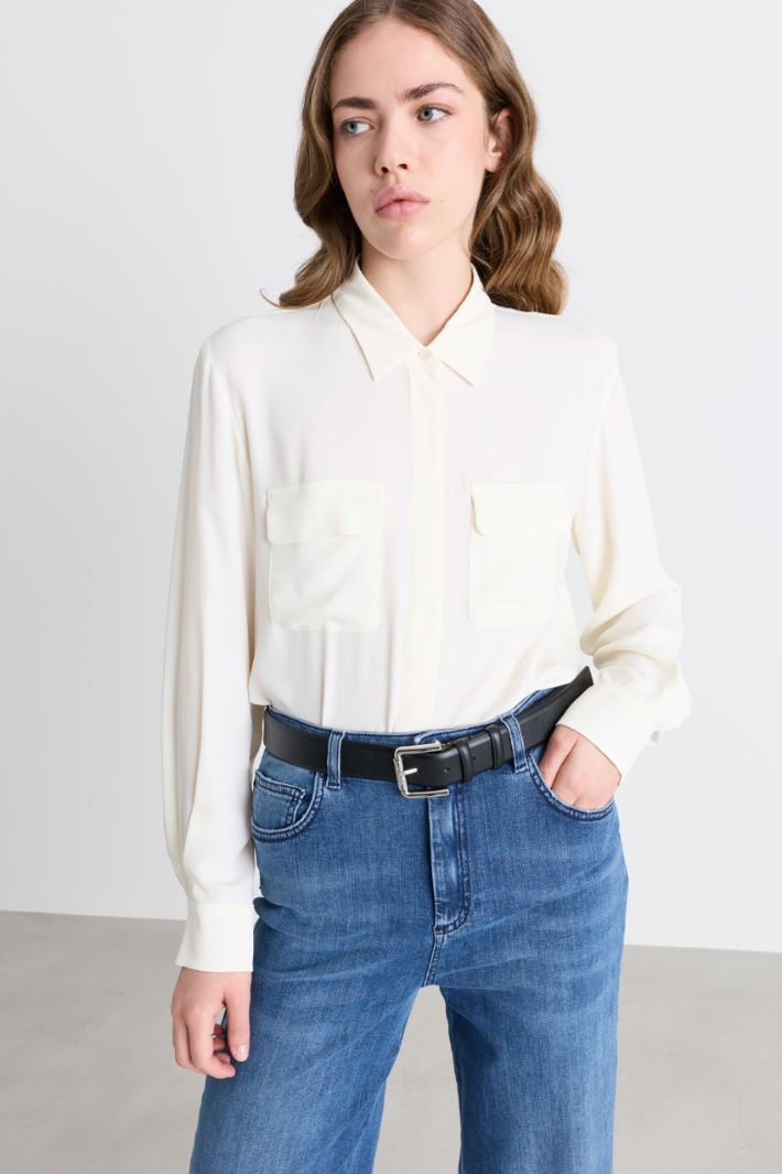 Camicia con tasche - BIANCO - Intrend - 2