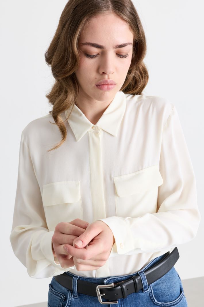 Camicia con tasche - BIANCO - Intrend - 3