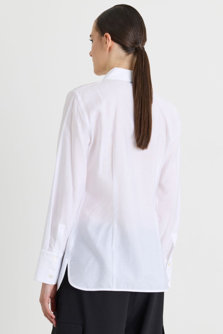 Camicia in popeline aderente - BIANCO - Intrend - 4