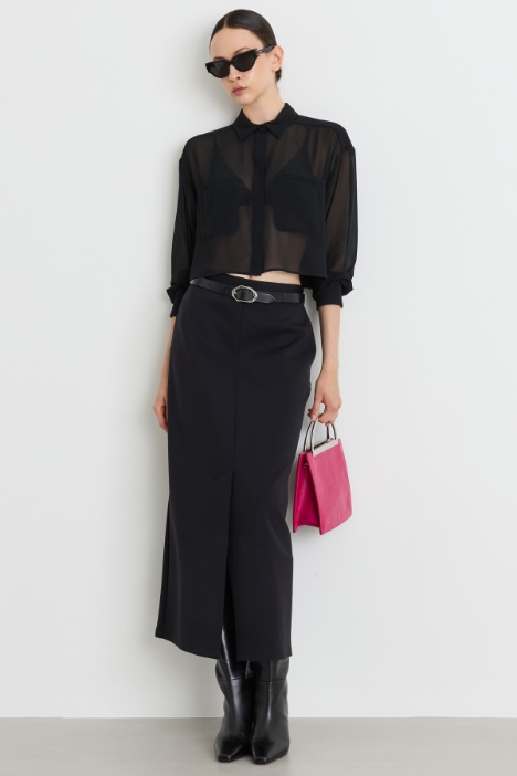 Camicia crop in georgette - Intrend