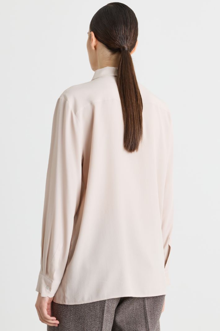 Camicia in crepe con dettaglio floreale - ROSA - Intrend - 4