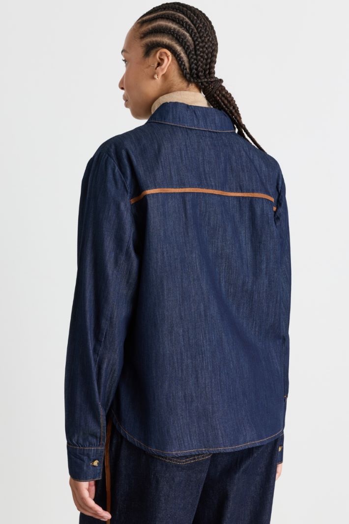 Camicia con taschino - BLU - Intrend - 4